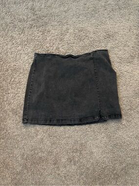 Classic Black Denim Mini Skirt